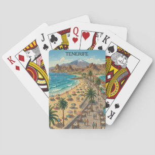 Baraja De Cartas Viajes Vintage Tenerife Islas Canarias España 