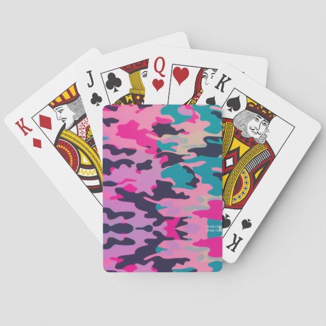 Baraja De Cartas Vibrant Neon Pastel Camo Designer Playing Cards (Reverso)