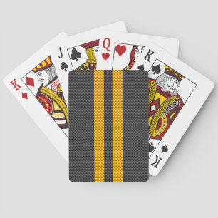 Baraja De Cartas Vibrante Carreras Amarilla Stripes Carbon Fiber St