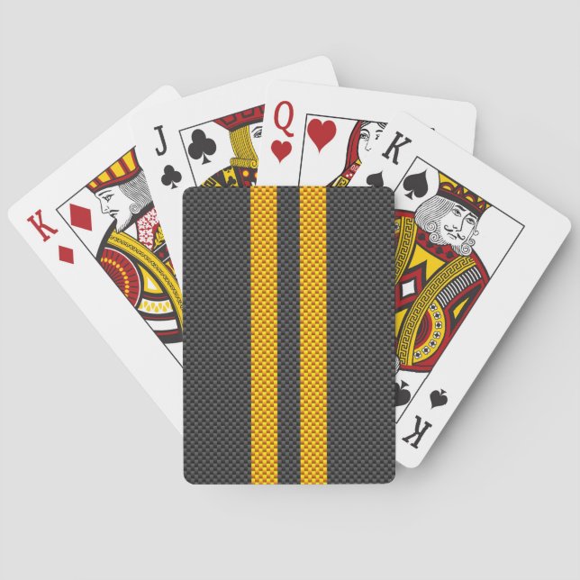 Baraja De Cartas Vibrante Carreras Amarilla Stripes Carbon Fiber St (Reverso)