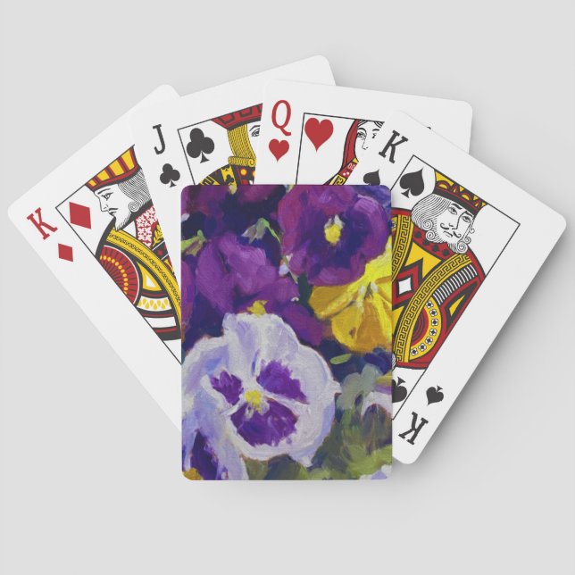 Baraja De Cartas Vibrante Fancy Pants Pansies tarjetas de juego clá (Reverso)