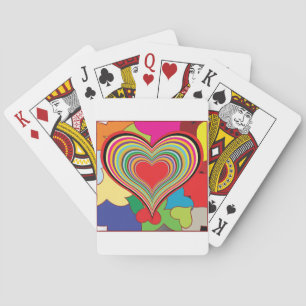 Baraja De Cartas Vibrantes corazones retro