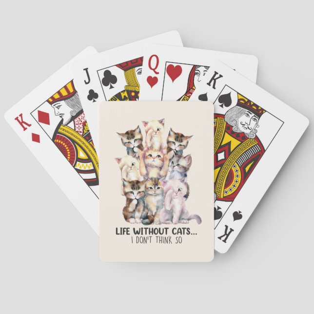 Baraja De Cartas ¿Vida sin gatos? No lo creo (Reverso)
