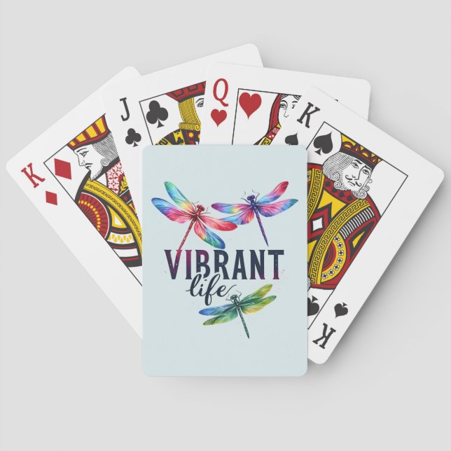 Baraja De Cartas Vida vibrante - Dragonfly artístico (Reverso)