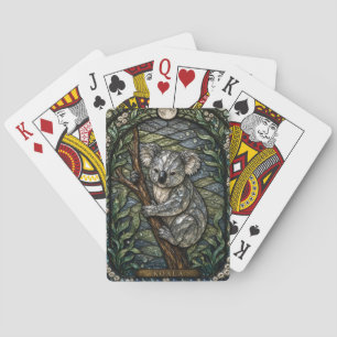 Baraja De Cartas Vidriera Iluminada de Koala en Doscuro Dosel Alto