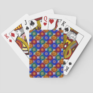 Baraja De Cartas Vidrio emplomado abstracto rojo verde azul naranja