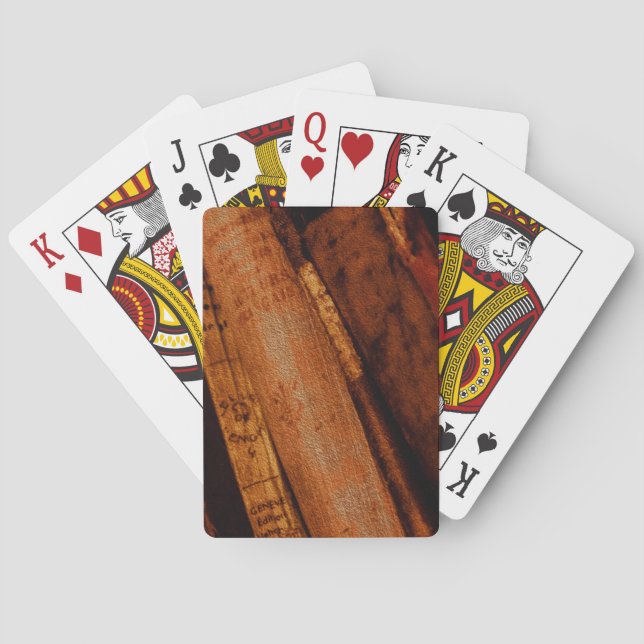 Baraja De Cartas Vieja biblioteca y libros de antigüedad (Reverso)