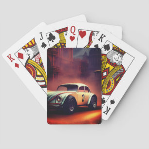 Baraja De Cartas Vieja carrera de arte en auto