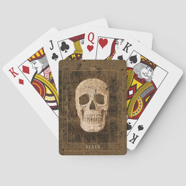 Baraja De Cartas Vieja gótica Sepia Grunge Skull Tarot (Reverso)
