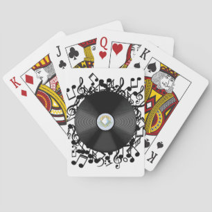 Baraja De Cartas Vieja grabación de vinilo y notas musicales