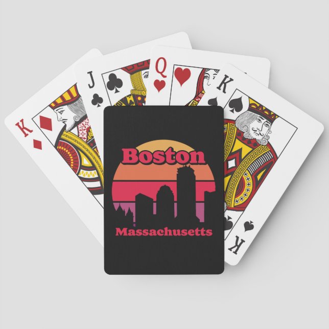 Baraja De Cartas Viejo Boston Massachusetts (Reverso)