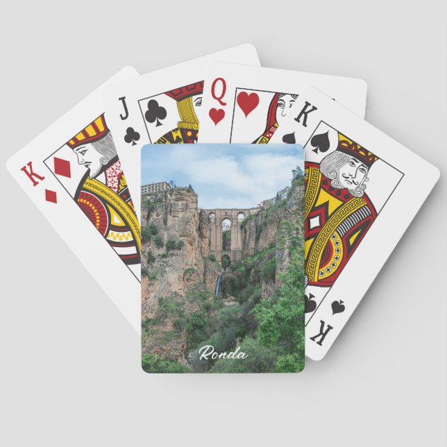 Baraja De Cartas Viejo puente histórico en Ronda, España (Reverso)