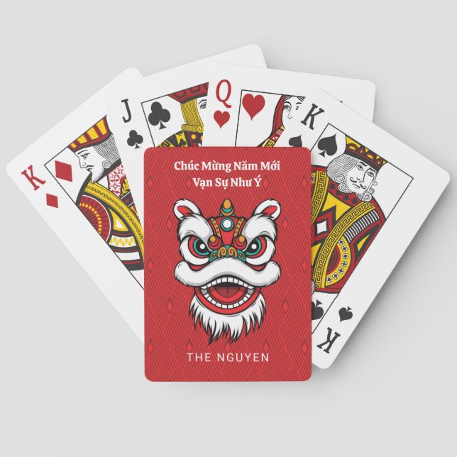Baraja De Cartas Vietnamese Lunar New Year Lion (Reverso)