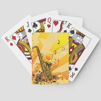 Baraja De Cartas Vigas De Música Jazzy Saxofón