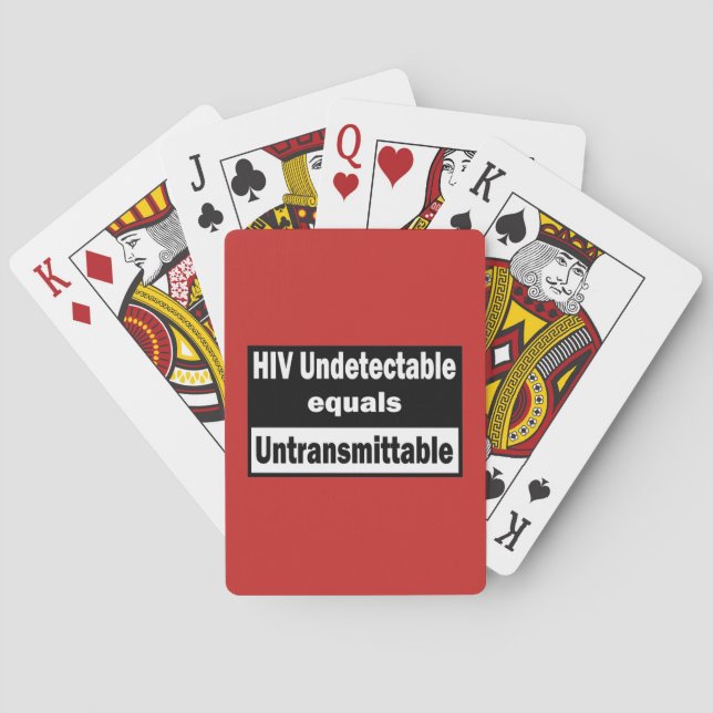 Baraja De Cartas VIH Indetectable es igual a VIH Intransmisible (Reverso)