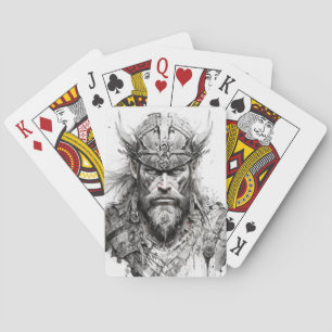 Baraja De Cartas Viking Warrior Retrato Pintura Histórica