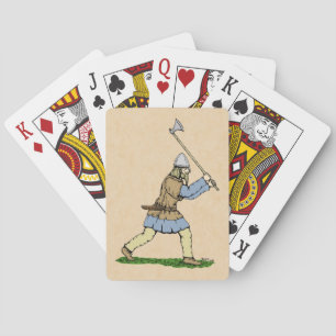 Baraja De Cartas Viking Warrior Wielding Broad-Ax