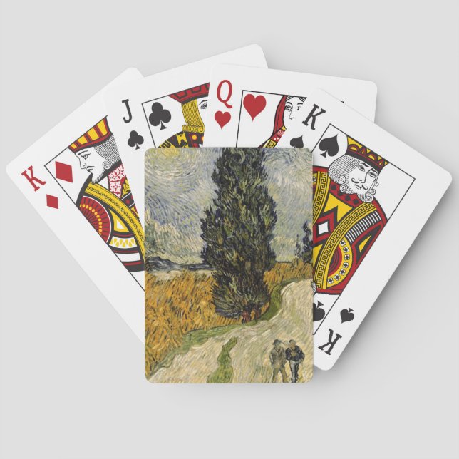 Baraja De Cartas Vincent van Gogh | Carretera con cipreses, 1890 (Reverso)