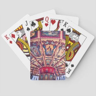 Baraja De Cartas Viñeta de Caras Vintage Swing Fairground Ride