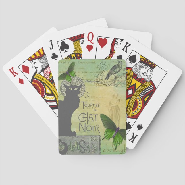 Baraja De Cartas Viñeta gira por París por Chat Noir Collage (Reverso)