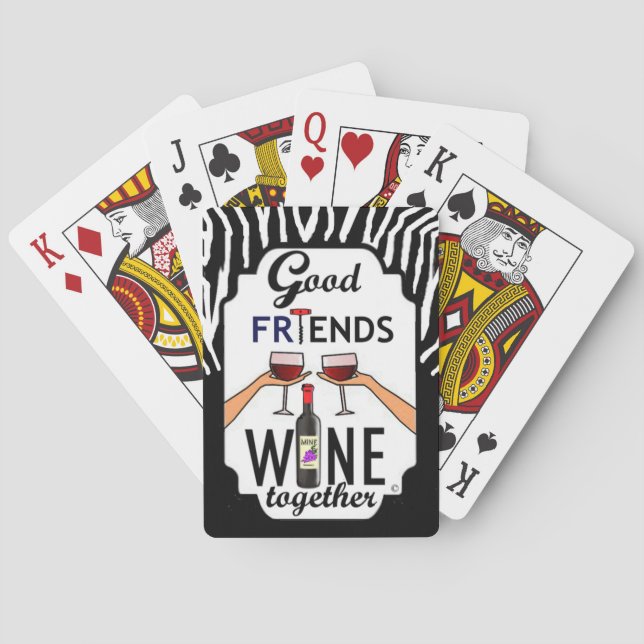 Baraja De Cartas Vino de buenos amigos (Reverso)