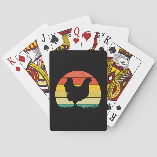 Baraja De Cartas Vintaage retro de pollo (Reverso)