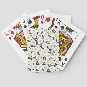 Baraja De Cartas Vintage 1902 Japonés Floral: Flor Blanca Negra