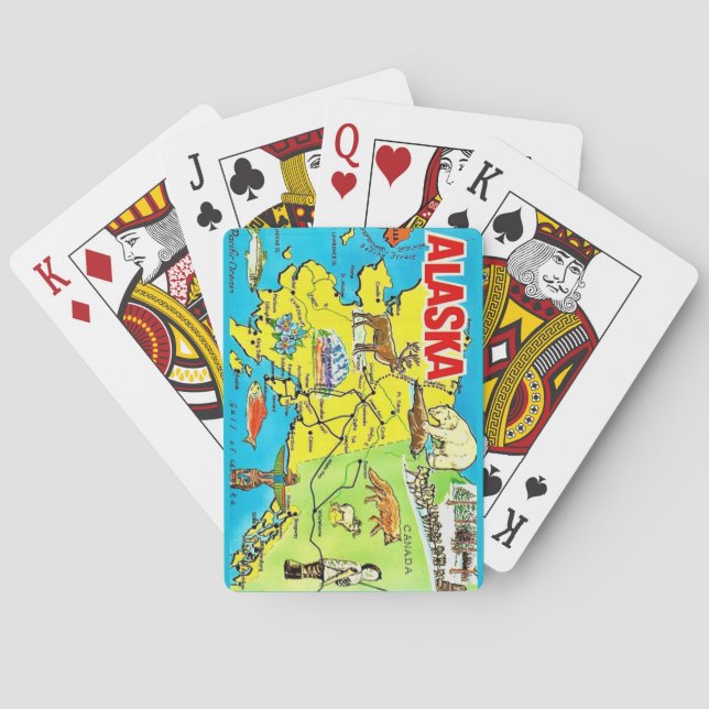 Baraja De Cartas Vintage Alaska Map Playing Cards (Reverso)