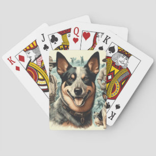 Baraja De Cartas Vintage Australian Cattle Dog Ilustracion