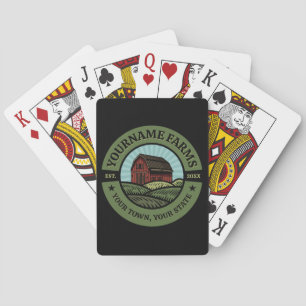 Baraja De Cartas Vintage Barn AÑADIR NOMBRE País Granjero Cultivo