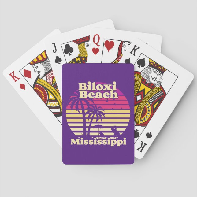 Baraja De Cartas Vintage Biloxi Beach Mississippi (Reverso)
