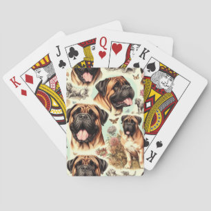 Baraja De Cartas Vintage Bullmastiff Seamless
