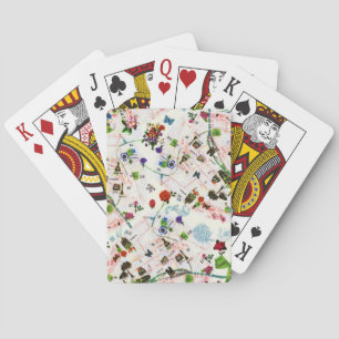 Baraja De Cartas Vintage Butterfly Floral Paris Street Watercolor