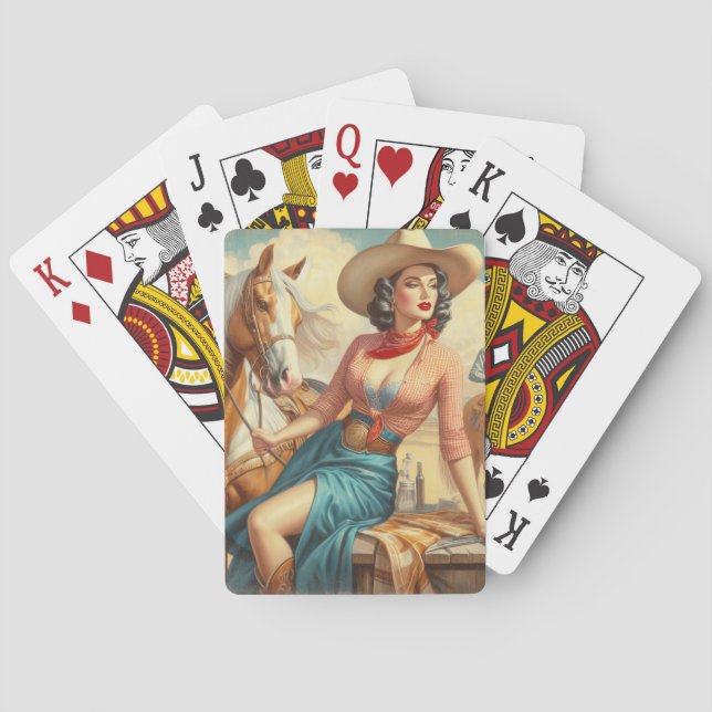 Baraja De Cartas Vintage Cowgirl (Reverso)