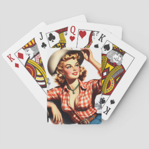 Baraja De Cartas Vintage Cowgirl Pin Up
