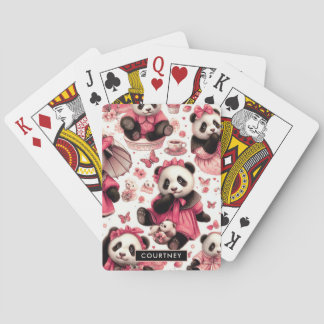 Baraja De Cartas Vintage Cute Baby Panda Seamless