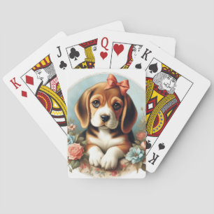 Baraja De Cartas Vintage Cute Beagle Puppy
