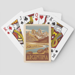 Baraja De Cartas Vintage de arte de viajes de Argentina