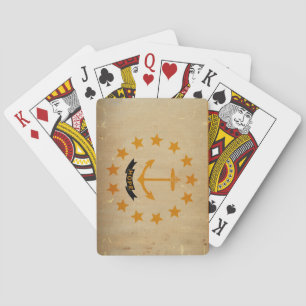 Baraja De Cartas VINTAGE de la bandera del estado de Rhode Island