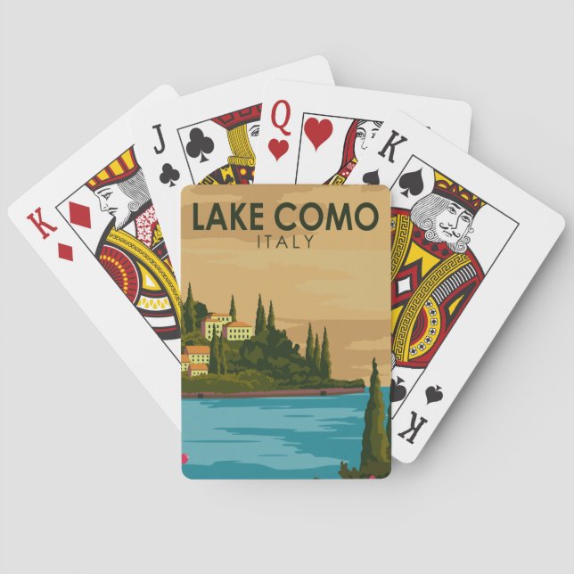 Baraja De Cartas Vintage del Lago Como Italia (Reverso)