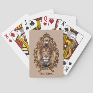 Baraja De Cartas Vintage Elegante León Marrón King Retro Dads