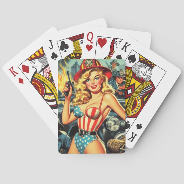 Baraja De Cartas Vintage Firefighter (Reverso)