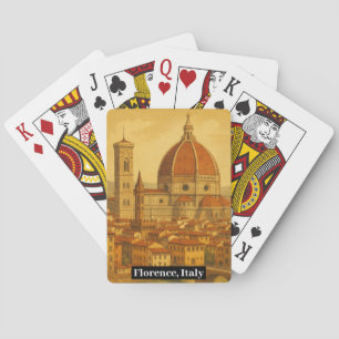 Baraja De Cartas Vintage Florence Italy Duomo Travel