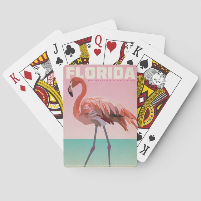 Baraja De Cartas Vintage florida flamigo travel  (Reverso)