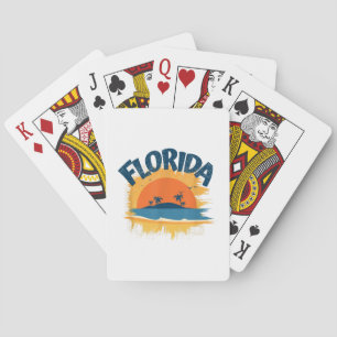Baraja De Cartas Vintage Florida Retro Tee Design Sunshine