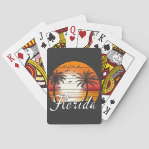 Baraja De Cartas Vintage Florida USA Palm Trees Playa de Verano