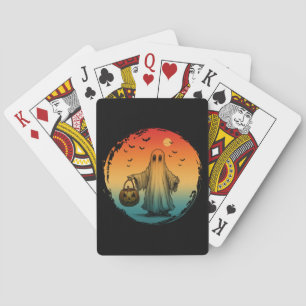 Baraja De Cartas vintage halloween espantoso fantasma calabaza murc