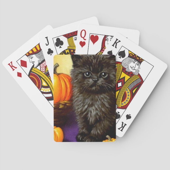 Baraja De Cartas Vintage Halloween Kitten (Reverso)