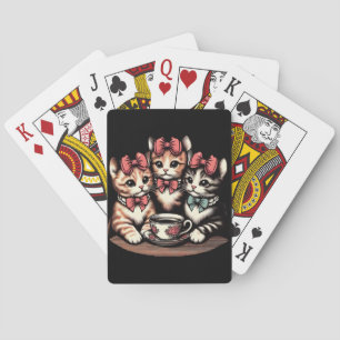 Baraja De Cartas Vintage Kittens Tea Fiesta