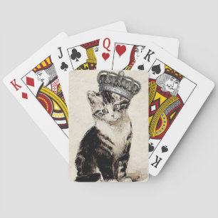Baraja De Cartas Vintage Kitty with Crown Playing Cards